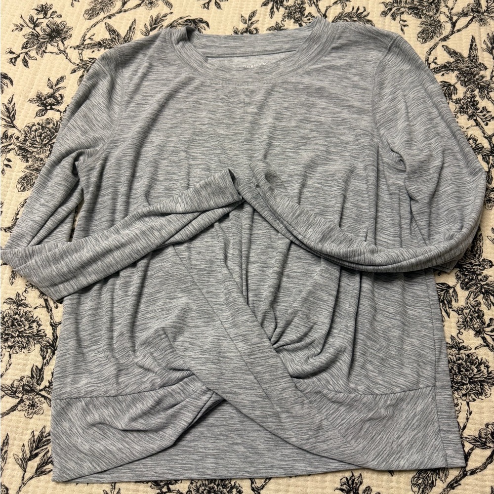 Old Navy Heather Gray Twist Front Sweatshirt